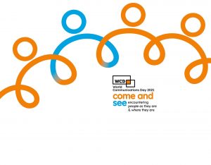 World Communications Day background image and logo